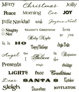 Technique Tuesday - Word Stamp Set - Merry Little Christmas  (sold individually)